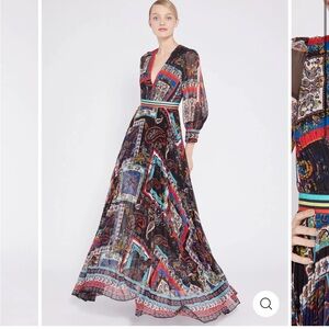 Alice + Olivia Vibrant Patterned Maxi Dress